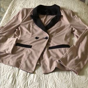 Tan and black cotton blazer